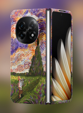 梵高傍晚时分适用于OPPOFindN5手机壳新款个性创意oppoFindN3保护套磁吸折叠屏OPPOFINDN3FLIP外壳磨砂高级感