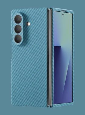 碳纤纹蓝色适用三星zfold7手机壳折叠屏zfold6个性新款磁吸w25磨砂全包w24防摔fold3创意简约保护壳w22超薄