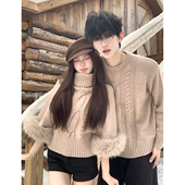 针织衫 情侣装 宽松法式 ins超火毛衣男女韩版 外套潮牌 秋冬2025新款