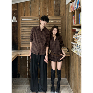 春秋季 女连衣裙法式 2026韩版 衬衫 一裙一衣潮 长袖 小众设计感情侣装