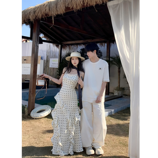 t恤男女连衣裙法式 小众设计感情侣装 短袖 2026韩版 一裙一衣潮 夏季