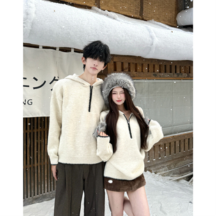 针织衫 情侣装 宽松法式 ins超火毛衣男女韩版 外套潮牌 秋冬2025新款