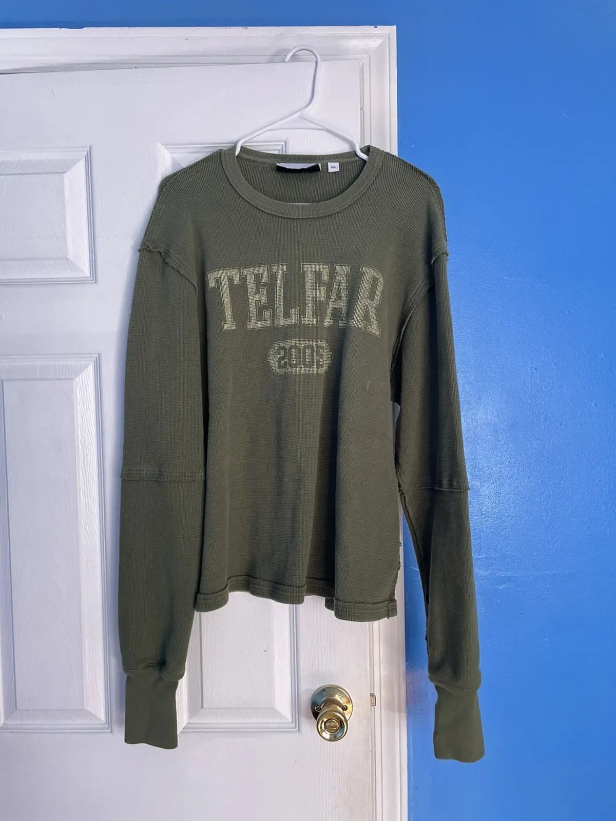 TelFar American style Retro VINTAGE washing Make old leisure time Wolfgang Long sleeve T-shirt Martin Martin Same