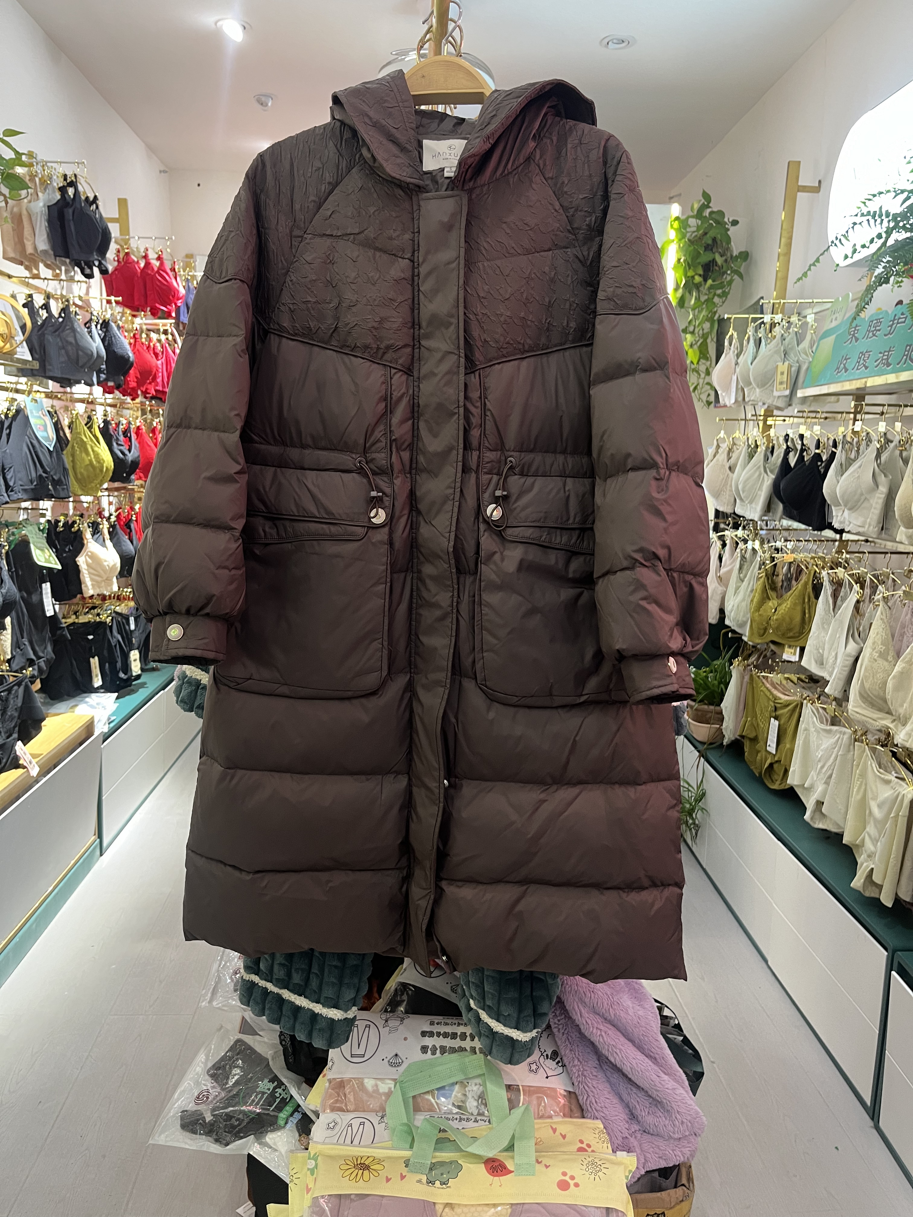 品牌撤柜韩X女士中长款羽绒服外套特价