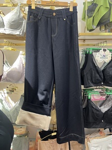 凯蒂芬2025冬季新款女士加绒牛仔裤断