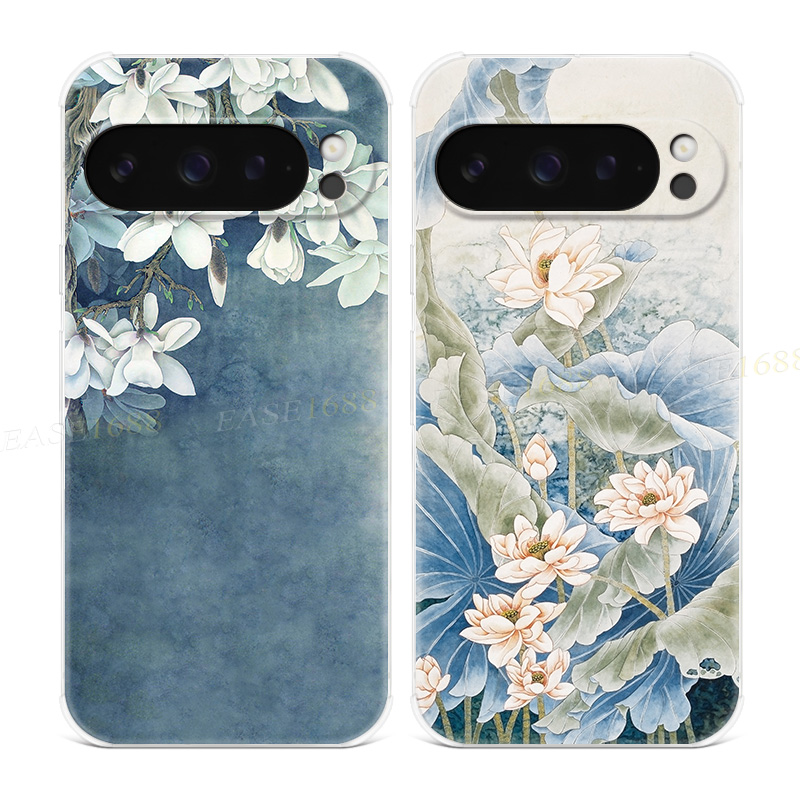 古风木棉花适用谷歌Pixel10手机壳9pro/8/7/6A中国风XL复古荷花文艺女款气囊防摔软