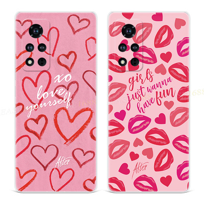 爱心红唇适用华为荣耀v40手机壳v20v30pro少女心v10个性v9play女