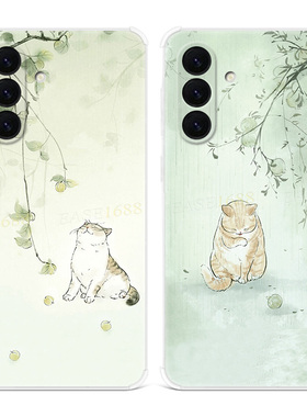 可爱小猫咪适用三星A56手机壳A55A54A53A52A36A35A34A33A26A16A15A14A06小清新简约文艺卡通女款软