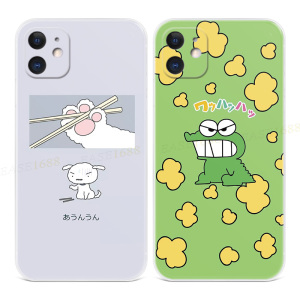可爱蜡笔小新XS适用iPhone11苹果12手机壳XR鳄鱼promax情侣mini软