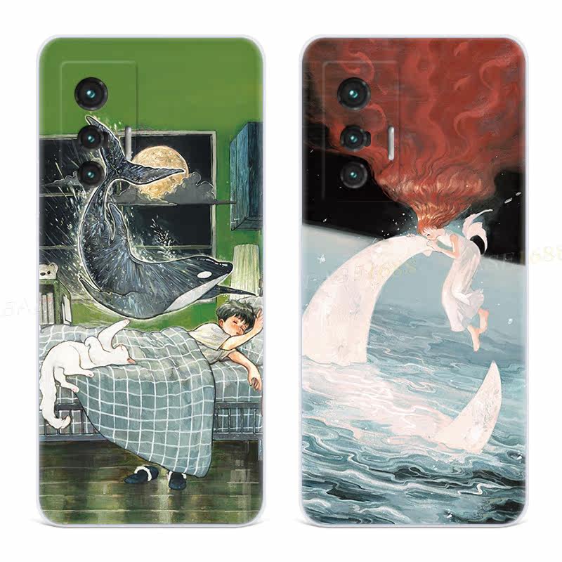 鲸梦摇篮曲适用vivo x80手机壳x100x90x70x30pro+治愈系x20x9x7x6plus文艺s女款软t