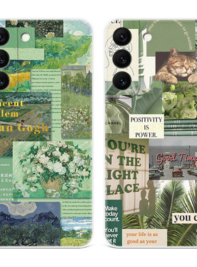 原创意梵高油画适用三星S22手机壳s25/s24/s23ultra文艺s21+小清新s20fe绿色A56/A55/A54plus女款edge软十