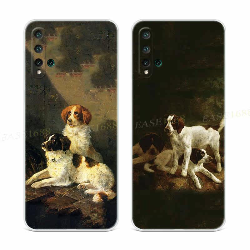 可爱小狗适用华为nova5pro手机壳6se油画4e文艺3i复古2s女款plus