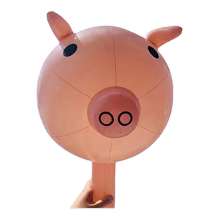 批发猪猪气球现货锤粉色充气锤子玩具儿童敲打充气猪头棒地摊玩具