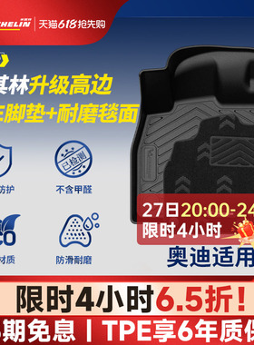 米其林全TPE汽车脚垫适用奥迪A3 A3L A4L A6L Q5L Q3 Q6L专用脚垫