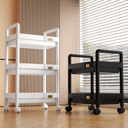 置物架收纳架带轮置地零食小推车