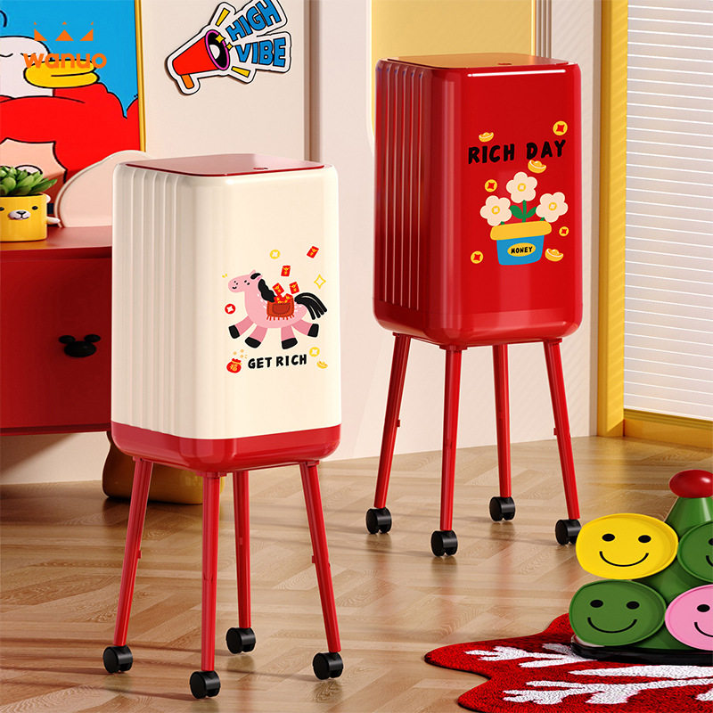 厨房垃圾桶大号大容量不弯腰可移动带盖马年家用高颜值按压卫生桶