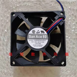 原装Sanyo 三洋109R0824G4D07 24V 0.2A 8025 8CM变频器散热风扇