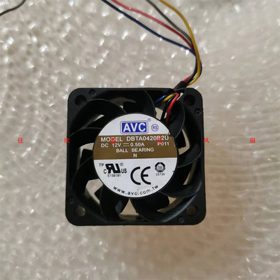 原装AVC 4020 DBTA0420B2U 12V 0.50A 4CM 双滚珠四线PWM暴力风扇