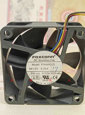 FOXCONN 富士康 PVA060G12L 12V 0.20A 6CM 6025 PWM温控 4线风扇