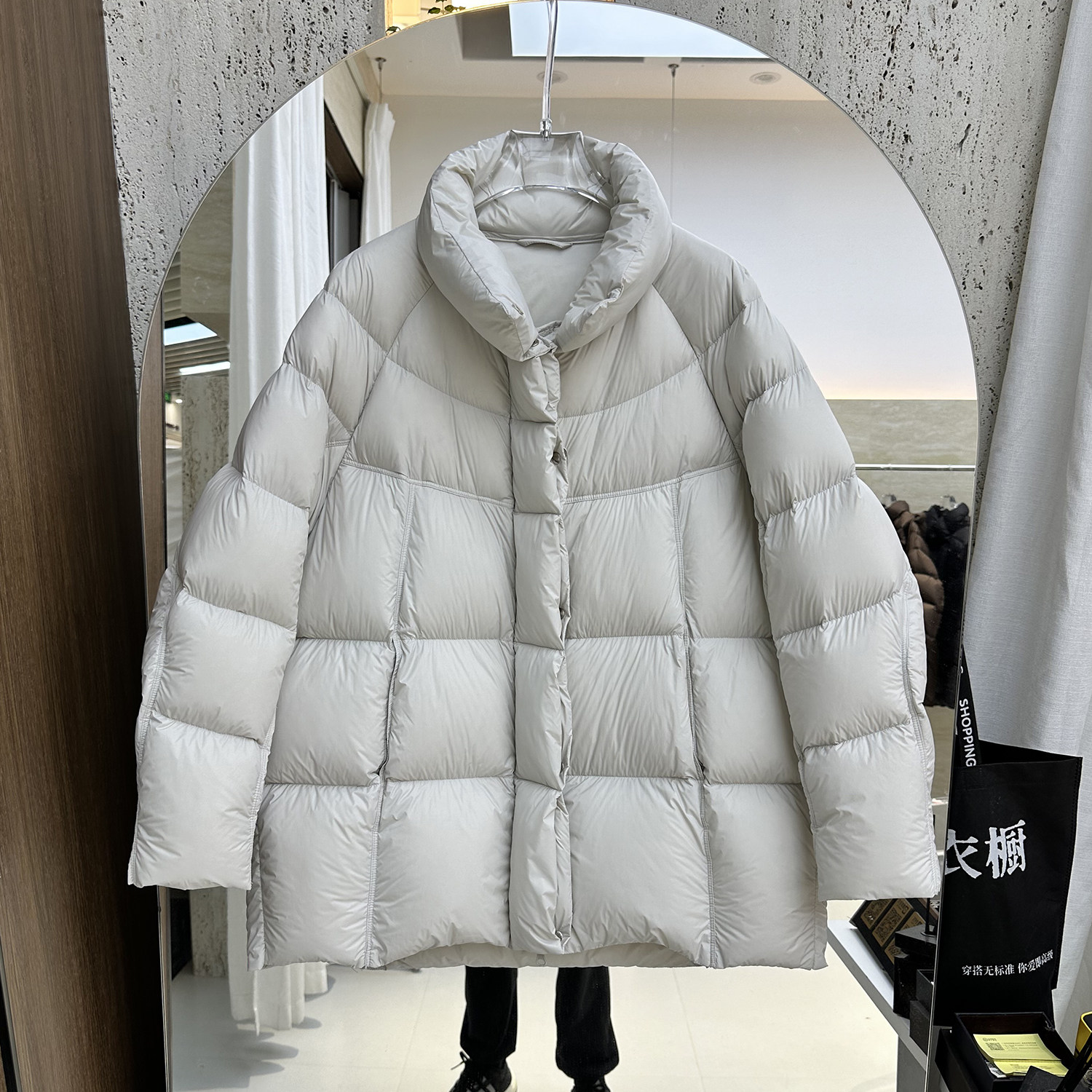 设计感双层门襟立领加厚泡芙小个子羽绒服女中长款90绒东北外套潮