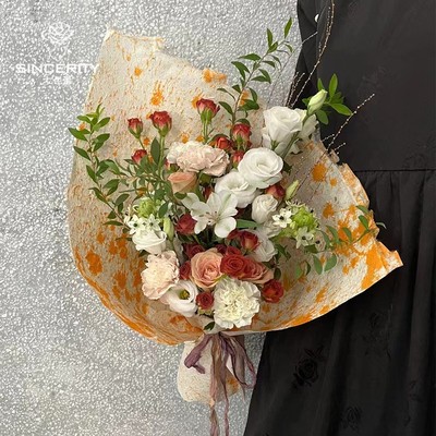 七色堇喷墨东巴纸花束包装纸