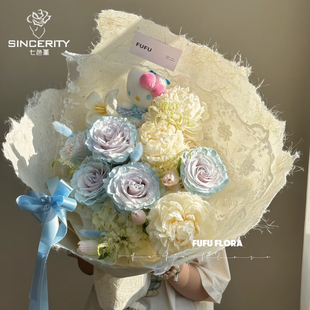 七色堇高级感麻丝纸鲜花花束包装纸纤维花艺花店包花纸手工材料纸