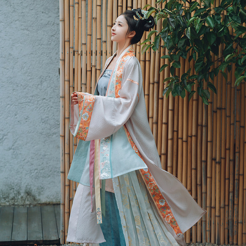锦瑟衣庄琉璃盏宋制汉服 羊腿袖 褙子 仅合围 长衫女 四时芳华谱 - 实物图