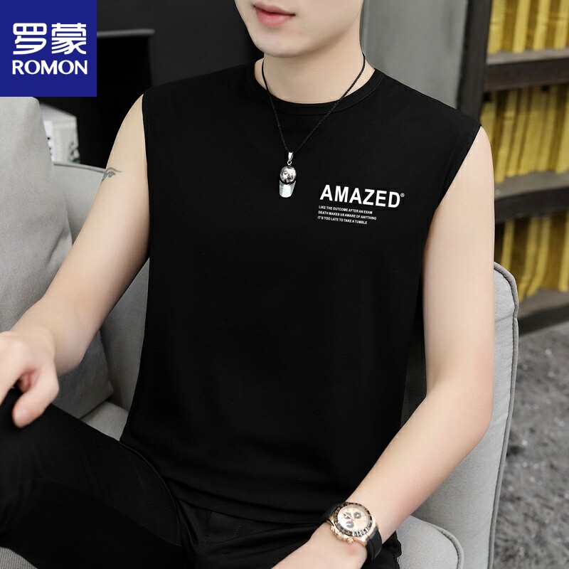 男士背心2025夏季薄款无痕纯棉冰丝运动健身坎肩无袖马甲上衣