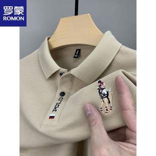男士 t恤2025夏季 保罗polo衫 短袖 纯棉体恤上衣服 新款 宽松大码