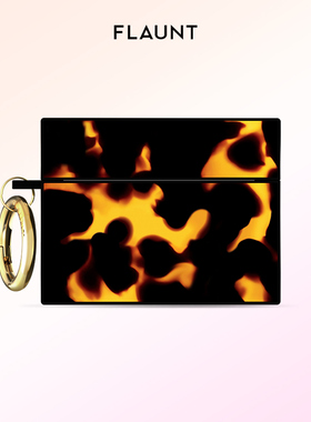 【新款】Flaunt联名款玳瑁适用AirPods Pro3蓝牙耳机保护套时尚创意优雅潮流苹果蓝牙耳机三代保护壳防摔带扣