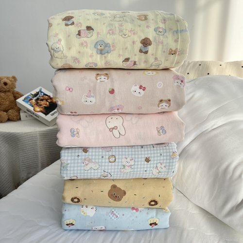 A类母婴级全棉有氧双层纱单件被套ins风小清新学生宿舍单双人被罩