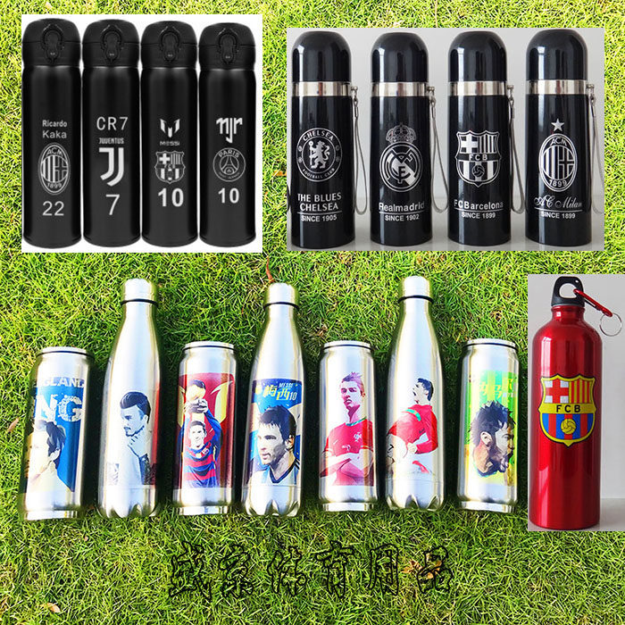 切尔西巴萨水壶梅西保温杯内马尔情侣杯AC米兰水杯子巴黎礼品杯