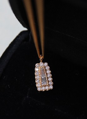 静谧森林 日系A家限定复古小众锆钻锆石项链s925银镀金QQ糖同款女