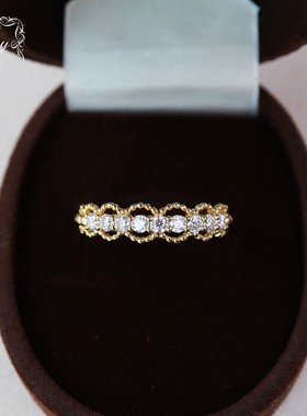 日系Ginz* Rim同款银座限定绝版公主蕾丝镂空花纹高碳钻戒指925银