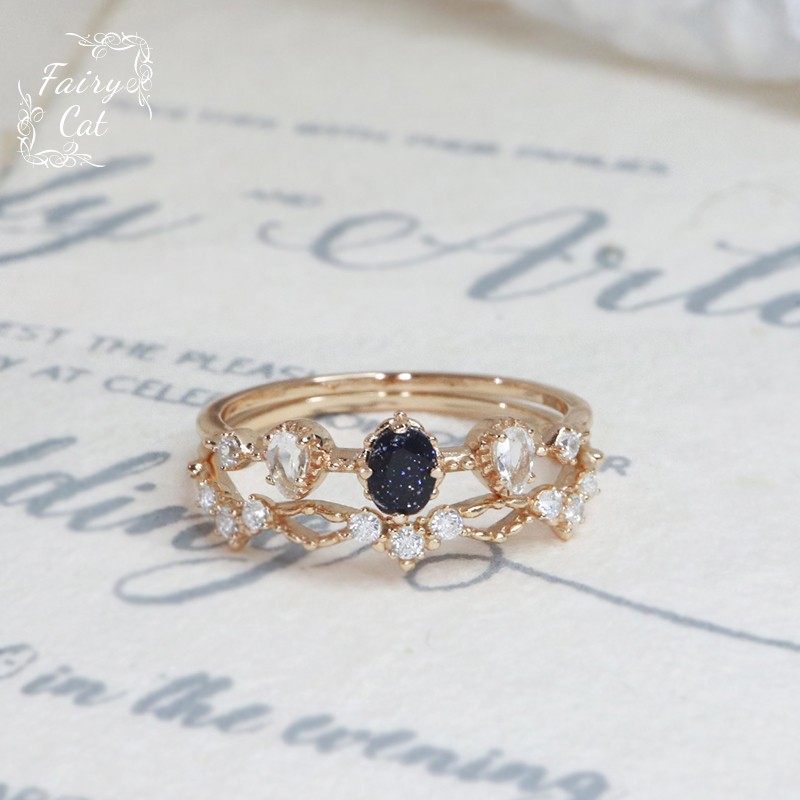 日系nojes*同款天然蓝沙金石白托帕石镂复古空锆石戒指925银镀金,饰品/流行首饰/时尚饰品新,戒指/指环,淘宝优惠券,粉丝福利购,淘宝优惠卷