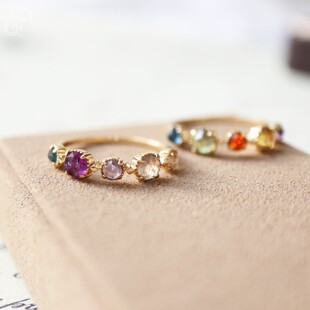 能量系天然托帕石月光石拉长石紫水晶戒指女925银饰 灭霸同款