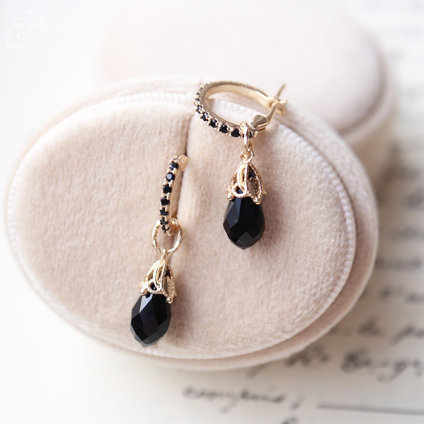 日系小众设计感天然玛瑙耳环s925银镀金复古宫廷风耳坠耳饰女礼物