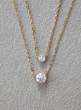 日系* 24冬季圣诞限定冰冻水滴莫桑钻项链925银赵露思鼻屎钻