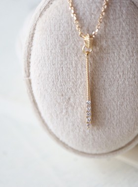 日系复古精致水滴项链银镀金
