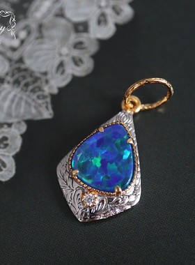 定制日系agete合成欧泊吊坠