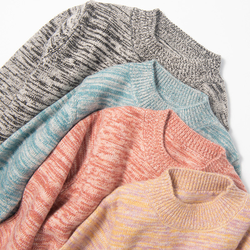 秋冬新款儿童毛衣男女童圆领套头花色羊毛衫中大童针织毛线打底衫