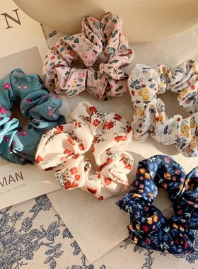 韩国ins少女系复古碎花发圈发绳法式大肠圈布艺小清新头绳发饰女