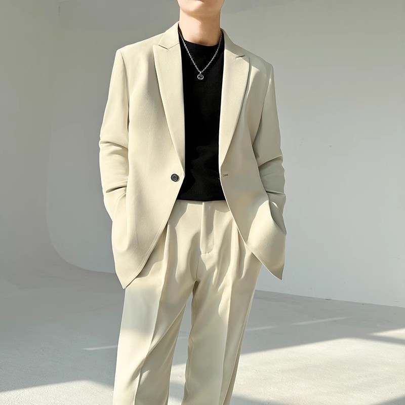 明星刘宇宁同款西服男松弛感一套