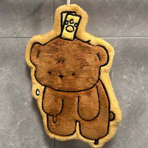 夹子小熊擦手巾挂式可爱超强吸水加厚珊瑚绒厨房卫生间专用浴室