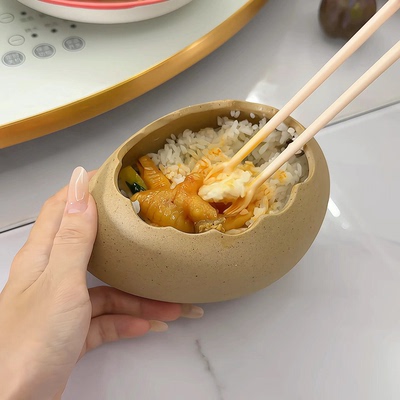 蛋壳碗陶瓷蒸蛋碗吃饭甜品碗吃面创意鸵鸟蛋造型家用高级感饭碗