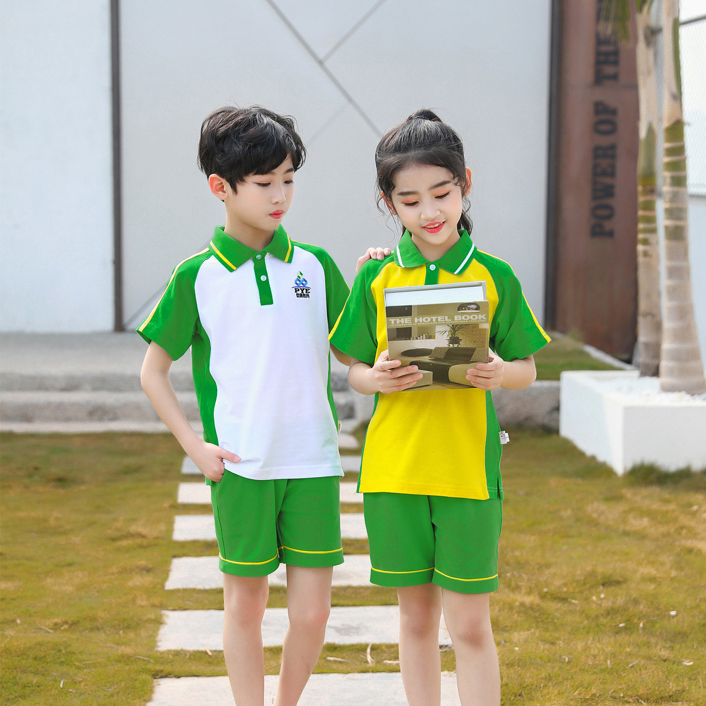广州番禺小学生校服短袖纯棉长袖图片