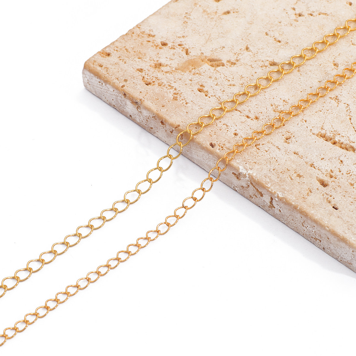 18K GOLD EXTENDED CHAIN TAIL CHAIN METAL EXTENSION CHAIN HANDMADE DIY BRACELET CLASP NECKLACE ACCESSORIES
