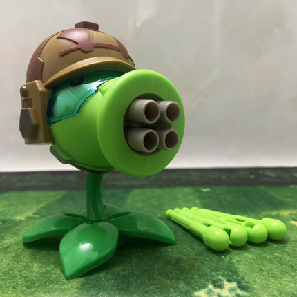正版植物大战僵尸玩具大号多孔机枪豌豆射手可发射武器儿童手办