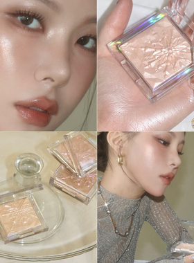 clio珂莱欧高光雪花珠光细闪猫咪系列自然提亮水光肌鼻影腮红修容