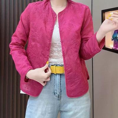 新中式国风圆领提花刺绣上衣